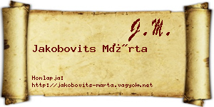 Jakobovits Márta névjegykártya